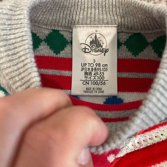 Disney Store Sweater Girls Sz 3 Minnie Mouse Pullover Colorful Winter Mickey - Picture 3 of 9